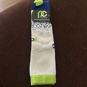 White and Blue Pro Compression Socks